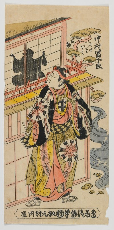 Der Schauspieler Nakamura Tomijuro I in einer Doppelrolle, Edo-Periode, 1742 (Farbholzschnitt) von Torii Kiyomasu II